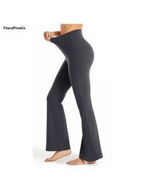Flare Yoga Pants with Pockets V Crossover High Waist Bootcut Leggings